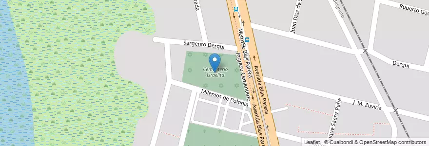 Mapa de ubicacion de Cementerio Israelita en Argentinien, Santa Fe, Departamento La Capital, Santa Fe Capital, Santa Fe.