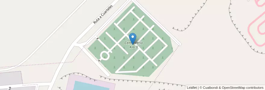 Mapa de ubicacion de Cementerio Km 9 en Arjantin, Chubut, Departamento Escalante, Comodoro Rivadavia.