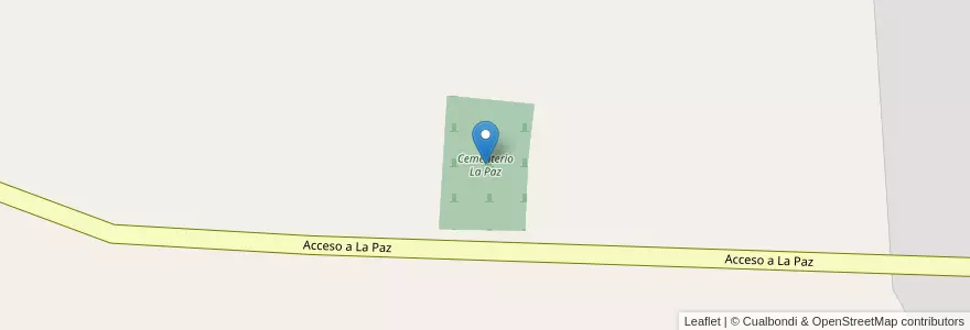 Mapa de ubicacion de Cementerio La Paz en Arjantin, Córdoba, Departamento San Javier, Municipio De La Paz, Pedanía Talas.