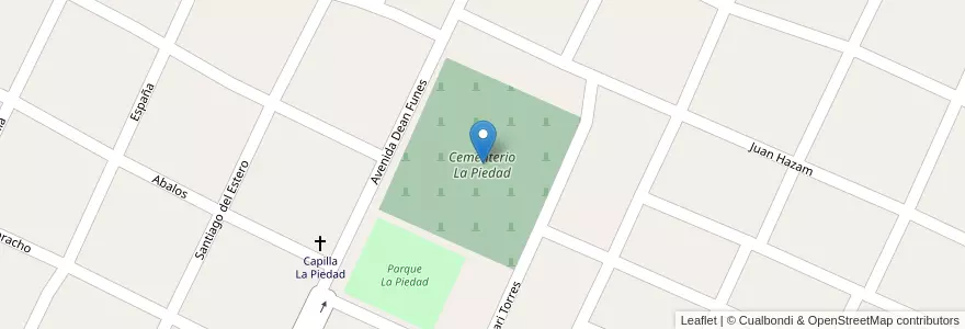 Mapa de ubicacion de Cementerio La Piedad en آرژانتین, Santiago Del Estero, Departamento Copo.