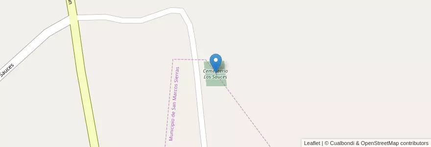 Mapa de ubicacion de Cementerio Los Sauces en 아르헨티나, Córdoba, Departamento Cruz Del Eje, Pedanía San Marcos.