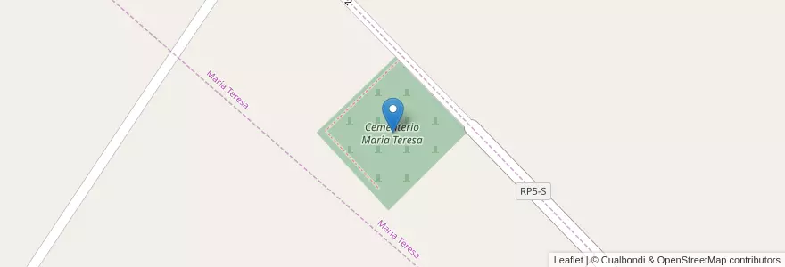 Mapa de ubicacion de Cementerio María Teresa en 阿根廷, Santa Fe, Departamento General López, Municipio De María Teresa.