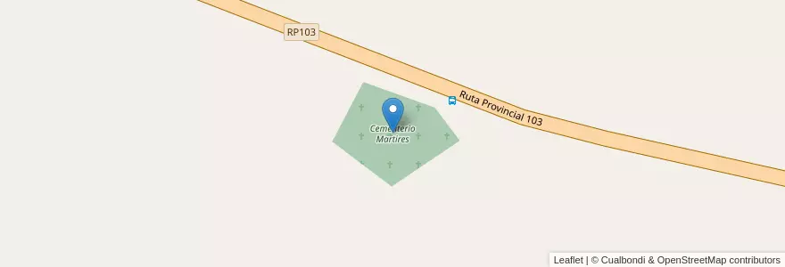 Mapa de ubicacion de Cementerio Martires en アルゼンチン, ミシオネス州, Departamento Candelaria, Municipio De Mártires.