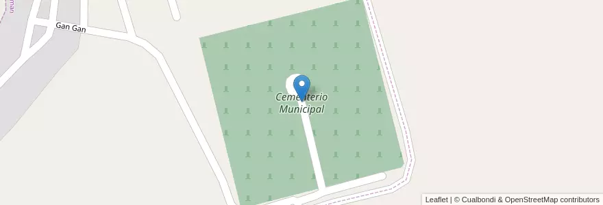 Mapa de ubicacion de Cementerio Municipal en Arjantin, Chubut, Departamento Gaiman, Gaiman, Gaiman.