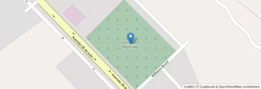 Mapa de ubicacion de Cementerio Municipal en Аргентина, Чубут, Departamento Gaiman, Dolavon.