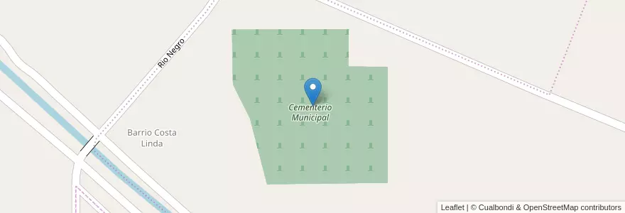 Mapa de ubicacion de Cementerio Municipal en アルゼンチン, チリ, リオネグロ州, Municipio De General Fernández Oro, Departamento General Roca.