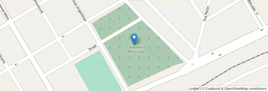 Mapa de ubicacion de Cementerio Municipal en Argentina, Chile, Neuquén, Departamento Zapala, Zapala, Zapala.