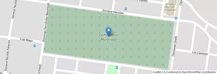 Mapa de ubicacion de Cementerio Municipal en Arjantin, Şili, Río Negro, Departamento Bariloche, Municipio De San Carlos De Bariloche, San Carlos De Bariloche.