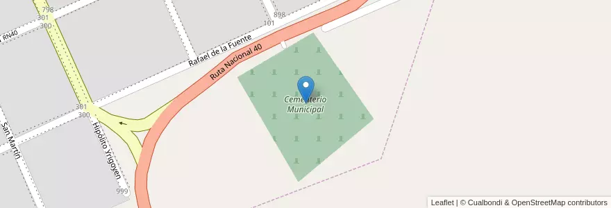 Mapa de ubicacion de Cementerio Municipal en 아르헨티나, 칠레, Chubut, Departamento Río Senguer, Rio Mayo.