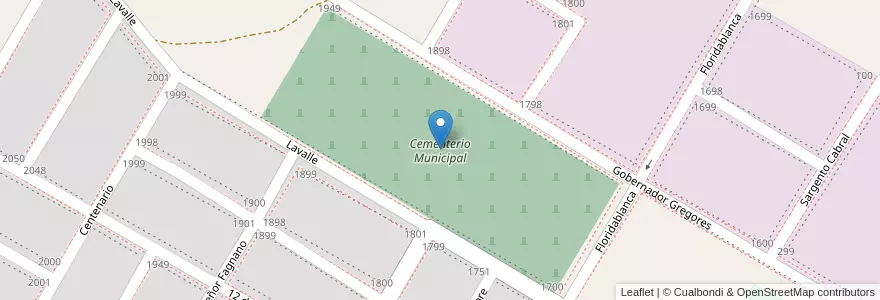 Mapa de ubicacion de Cementerio Municipal en الأرجنتين, تشيلي, محافظة سانتا كروز, Puerto San Julián, Magallanes, Puerto San Julián.