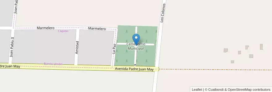 Mapa de ubicacion de Cementerio Municipal en Arjantin, Misiones, Departamento Libertador General San Martín, Municipio De Capioví.