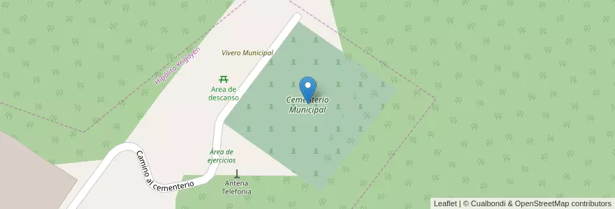Mapa de ubicacion de Cementerio Municipal en Argentinië, Salta, Orán, Municipio De Hipólito Yrigoyen, Hipólito Yrigoyen.