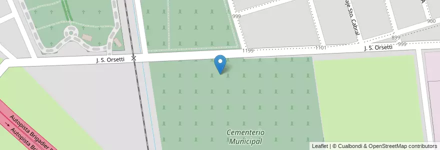 Mapa de ubicacion de Cementerio Municipal en 阿根廷, Santa Fe, Departamento Rosario, Municipio De Granadero Baigorria, Granadero Baigorria.
