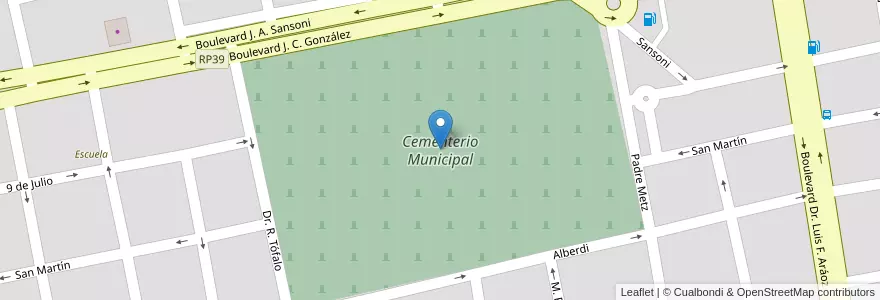 Mapa de ubicacion de Cementerio Municipal en آرژانتین, استان انتره ریوس, Departamento Uruguay, Distrito Molino, Concepción Del Uruguay.