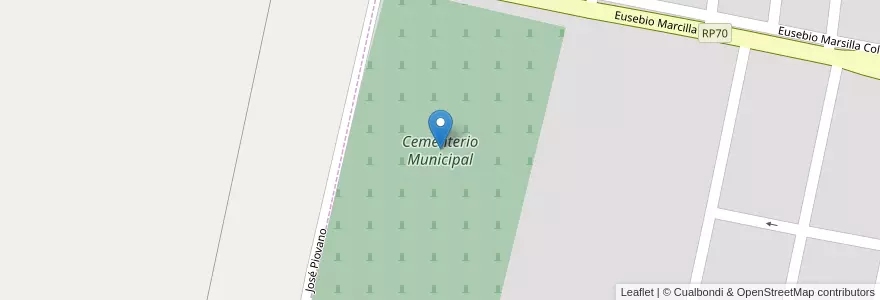 Mapa de ubicacion de Cementerio Municipal en Arjantin, Santa Fe, Departamento Castellanos, Municipio De Rafaela.