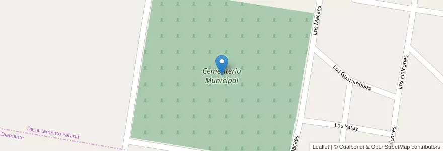 Mapa de ubicacion de Cementerio Municipal en Argentina, Wilayah Entre Ríos, Departamento Paraná, Distrito Sauce, Oro Verde.