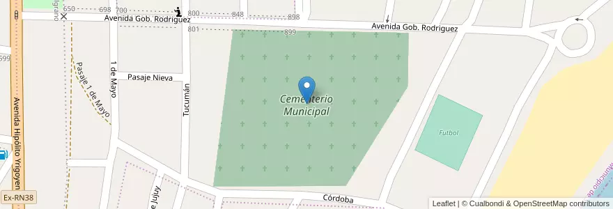 Mapa de ubicacion de Cementerio Municipal en 阿根廷, Catamarca, Departamento Capital, Municipio De San Fernando Del Valle De Catamarca, San Fernando Del Valle De Catamarca.