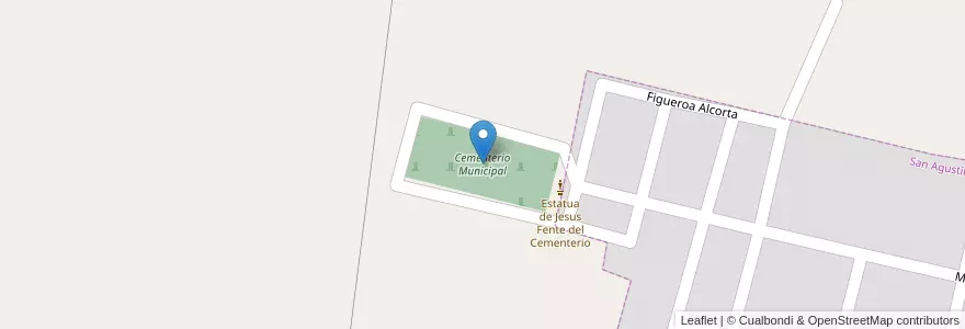 Mapa de ubicacion de Cementerio Municipal en Аргентина, Кордова, Departamento Calamuchita, Municipio De San Agustín, Pedanía Molinos.