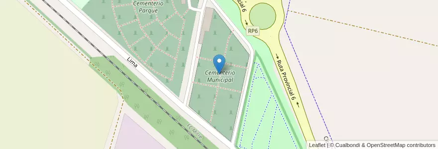 Mapa de ubicacion de Cementerio Municipal en アルゼンチン, コルドバ州, Departamento Tercero Arriba, Pedanía Punta Del Agua, Municipio De Hernando, Hernando.