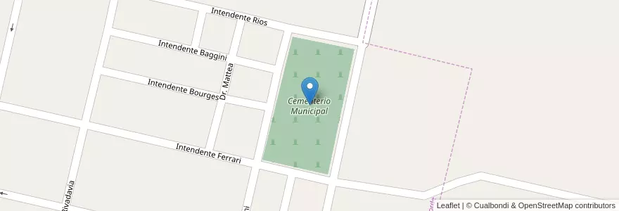Mapa de ubicacion de Cementerio Municipal en Arjantin, Córdoba, Departamento Unión, Pedanía Ascasubi.