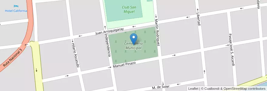 Mapa de ubicacion de Cementerio Municipal en Argentina, Buenos Aires, Partido De Monte, San Miguel Del Monte.