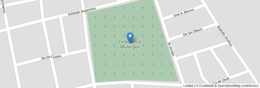 Mapa de ubicacion de Cementerio Municipal en الأرجنتين, بوينس آيرس, Partido De San Antonio De Areco, San Antonio De Areco.