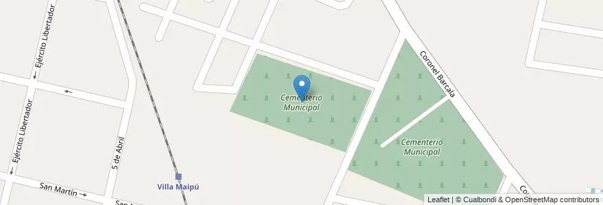 Mapa de ubicacion de Cementerio Municipal en Argentinien, Chile, Mendoza, Departamento Maipú, Distrito Ciudad De Maipú, Maipú.