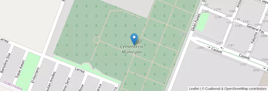 Mapa de ubicacion de Cementerio Municipal en Argentine, Province De Buenos Aires, Partido De Pergamino.