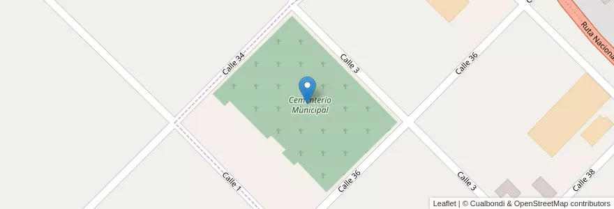 Mapa de ubicacion de Cementerio Municipal en 阿根廷, 布宜诺斯艾利斯省, Partido De Colón, Colón.