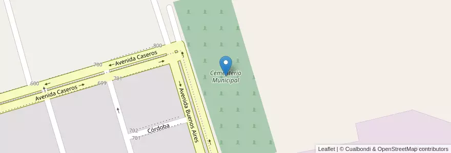Mapa de ubicacion de Cementerio Municipal en الأرجنتين, بوينس آيرس, Partido De General Madariaga.