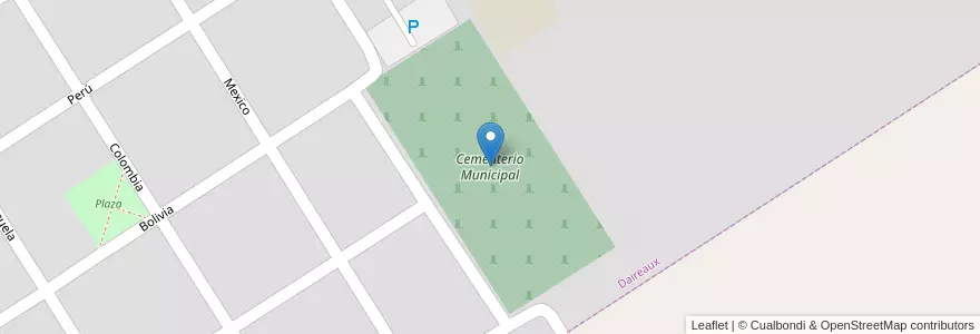 Mapa de ubicacion de Cementerio Municipal en Аргентина, Буэнос-Айрес, Partido De Daireaux.