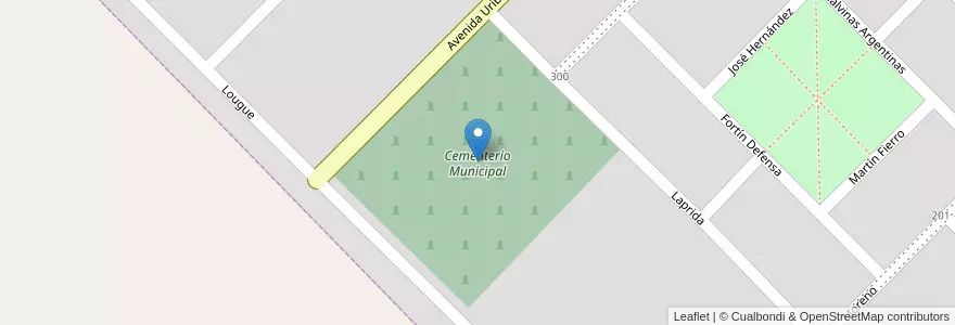 Mapa de ubicacion de Cementerio Municipal en Argentinië, Buenos Aires, Partido De General Lamadrid.