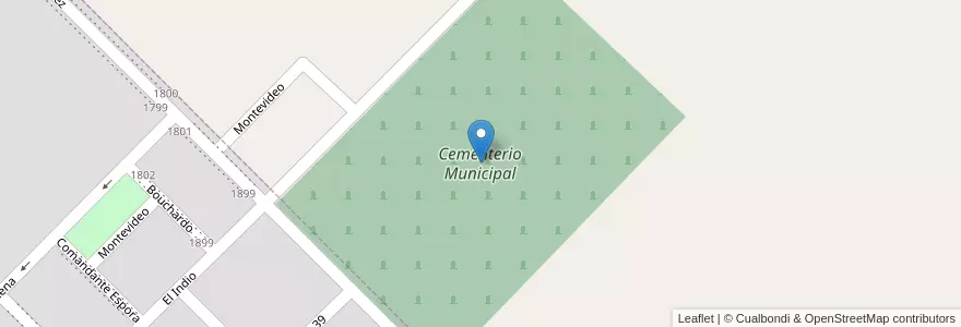 Mapa de ubicacion de Cementerio Municipal en Argentina, Buenos Aires, Partido De Coronel Dorrego.