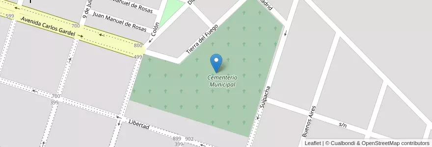 Mapa de ubicacion de Cementerio Municipal en 아르헨티나, 부에노스아이레스주, Partido De Saavedra, Pigüé.