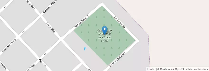 Mapa de ubicacion de Cementerio Municipal de Choele Choel en 아르헨티나, 리오네그로주, Departamento Avellaneda.