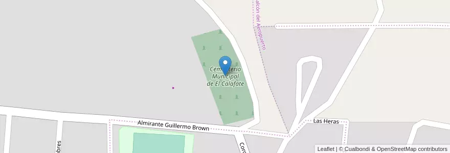 Mapa de ubicacion de Cementerio Municipal de El Calafate en アルゼンチン, マガジャネス・イ・デ・ラ・アンタルティカ・チレーナ州, チリ, サンタクルス州, El Calafate, Lago Argentino.