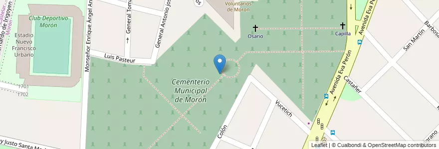 Mapa de ubicacion de Cementerio Municipal de Morón en الأرجنتين, بوينس آيرس, Partido De Morón, Morón.