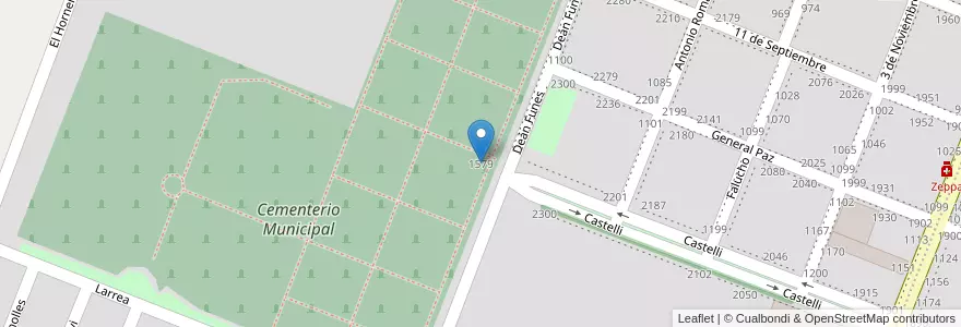 Mapa de ubicacion de Cementerio Municipal de Pergamino en 아르헨티나, 부에노스아이레스주, Partido De Pergamino.