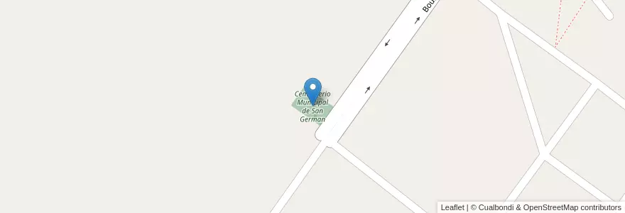 Mapa de ubicacion de Cementerio Municipal de San German en الأرجنتين, بوينس آيرس, Partido De Puan.