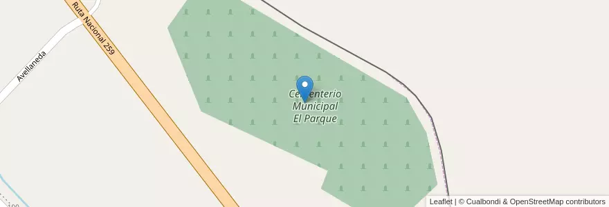 Mapa de ubicacion de Cementerio Municipal El Parque en Arjantin, Şili, Chubut, Departamento Futaleufú.