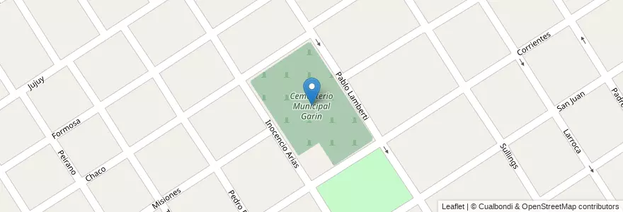 Mapa de ubicacion de Cementerio Municipal Garin en 아르헨티나, 부에노스아이레스주, Partido De Escobar, Garín.