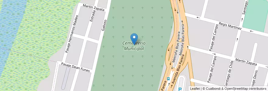 Mapa de ubicacion de Cementerio Municipal en Argentinië, Santa Fe, Departamento La Capital, Santa Fe Capital, Santa Fe.