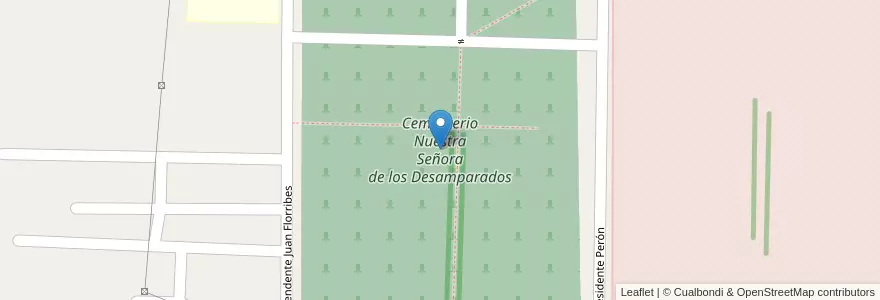 Mapa de ubicacion de Cementerio Nuestra Señora de los Desamparados en Аргентина, Корриентес, Departamento Curuzú Cuatiá, Municipio De Curuzú Cuatiá.