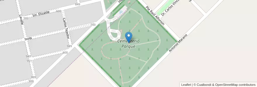 Mapa de ubicacion de Cementerio Parque en آرژانتین, استان بوئنوس آیرس, Partido De Rivadavia.