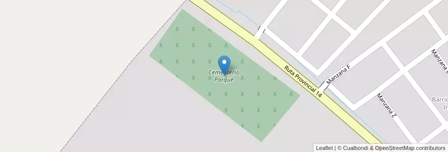 Mapa de ubicacion de Cementerio Parque en 아르헨티나, La Rioja, Departamento Chilecito, Chilecito.