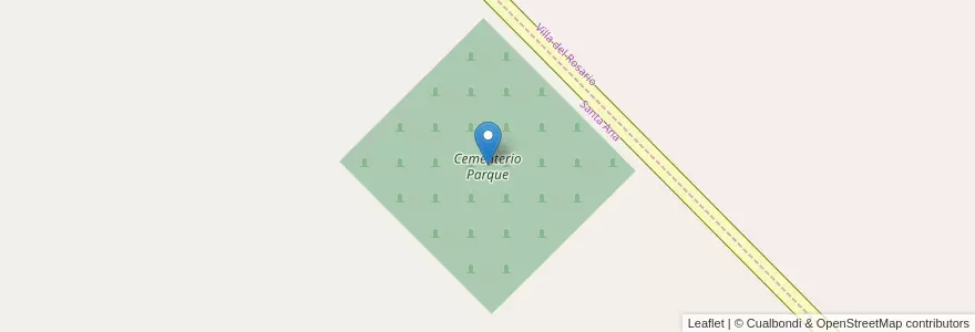 Mapa de ubicacion de Cementerio Parque en Argentinien, Provinz Entre Ríos, Departamento Federación, Distrito Mandisoví, Santa Ana.