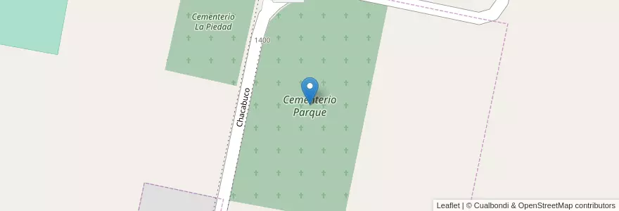 Mapa de ubicacion de Cementerio Parque en الأرجنتين, Córdoba, Departamento Marcos Juárez, Pedanía Saladillo.