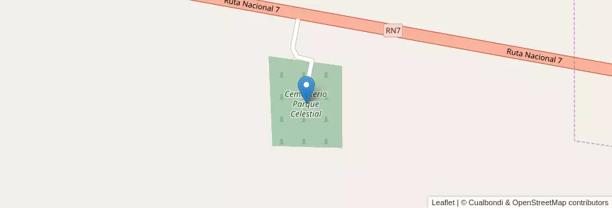 Mapa de ubicacion de Cementerio Parque Celestial en 아르헨티나, Córdoba, Departamento Presidente Roque Sáenz Peña, Pedanía La Amarga.