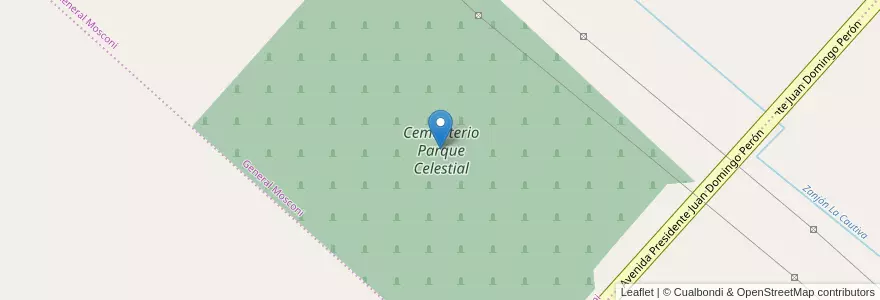 Mapa de ubicacion de Cementerio Parque Celestial en アルゼンチン, ブエノスアイレス州, Partido De San Nicolás, San Nicolás De Los Arroyos.