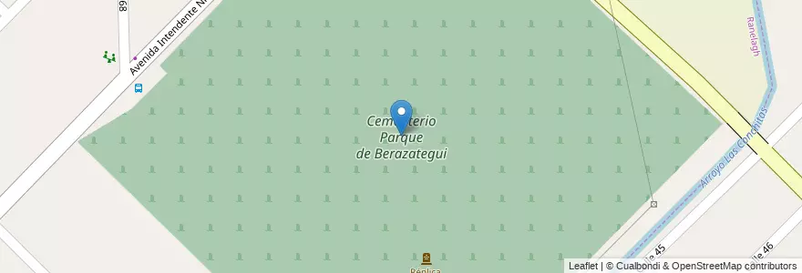 Mapa de ubicacion de Cementerio Parque de Berazategui en 阿根廷, 布宜诺斯艾利斯省, Partido De Berazategui, Ranelagh.